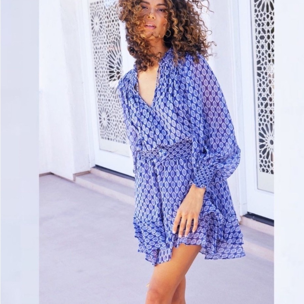 MISA Los Angeles "Almaha"  Blue Mini Dress
